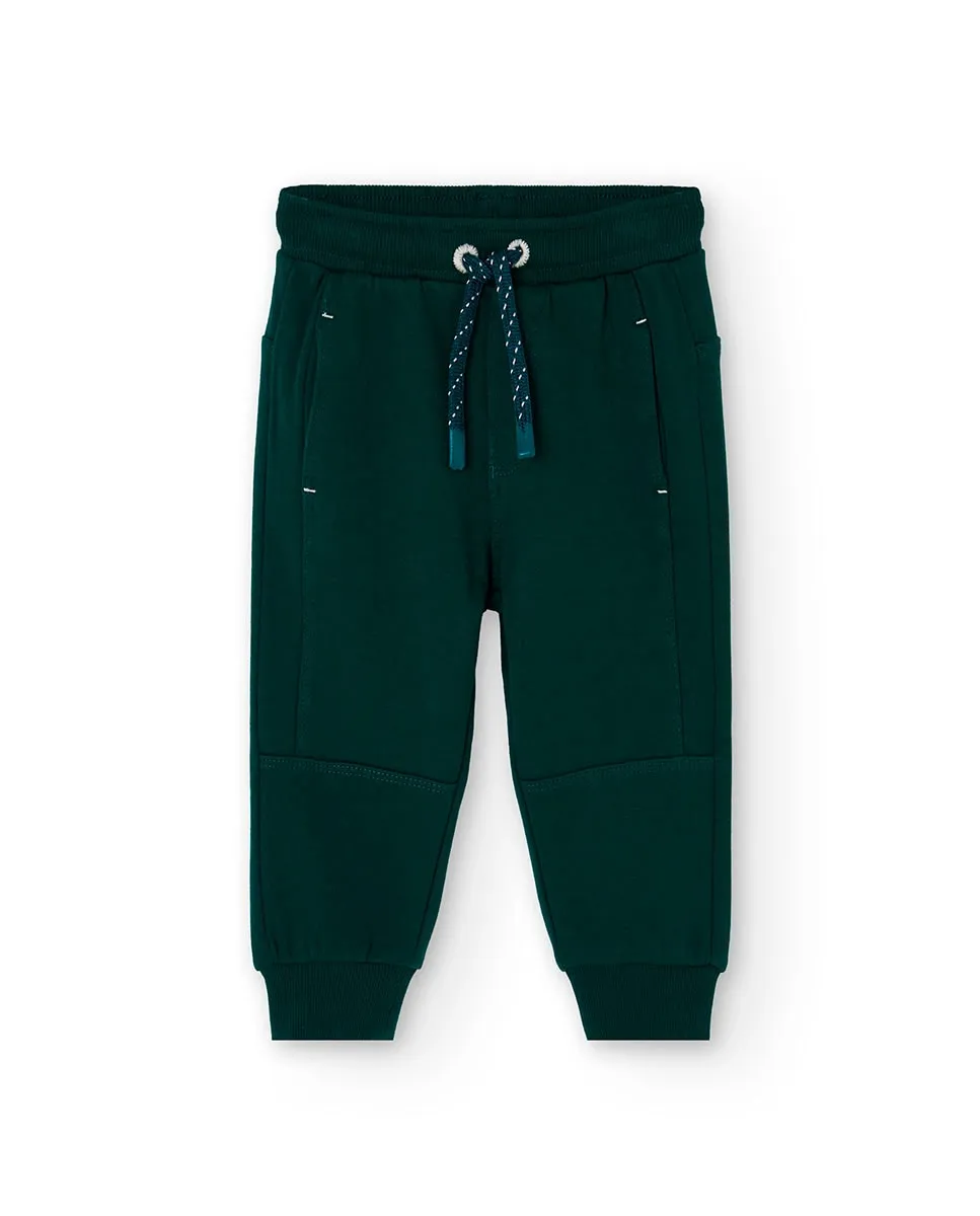 

Детские спортивные штаны с эластичным поясом и карманами Boboli, зеленый