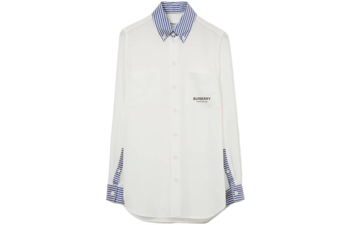 

Рубашка женская Burberry, белый / синий