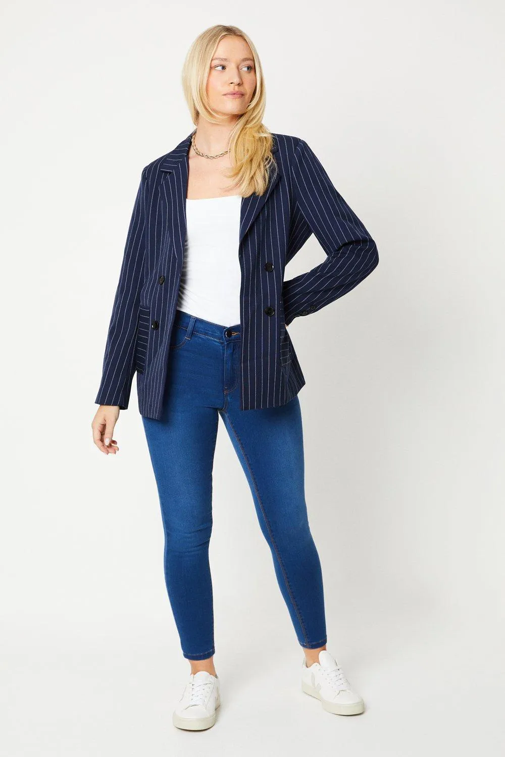 

Джинсы скинни Grazer до щиколотки Dorothy Perkins, синий