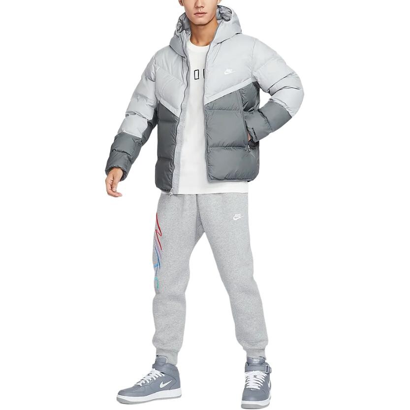 Куртка-пуховик Nike Hooded Puffer, светло-серый — фото 3