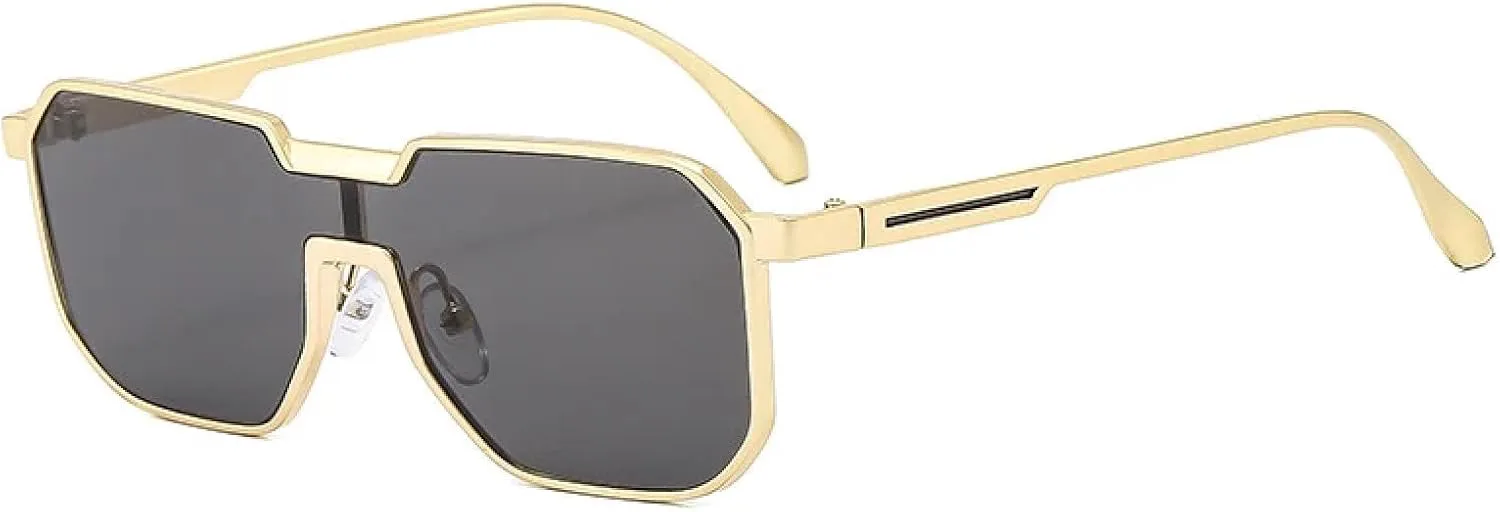 

Солнцезащитные очки UV400 в модной золотистой оправе с градиентным переходом, женские, винтажные, трендовые солнцезащитные очки для мужчин TKKTLLT, Gold-black