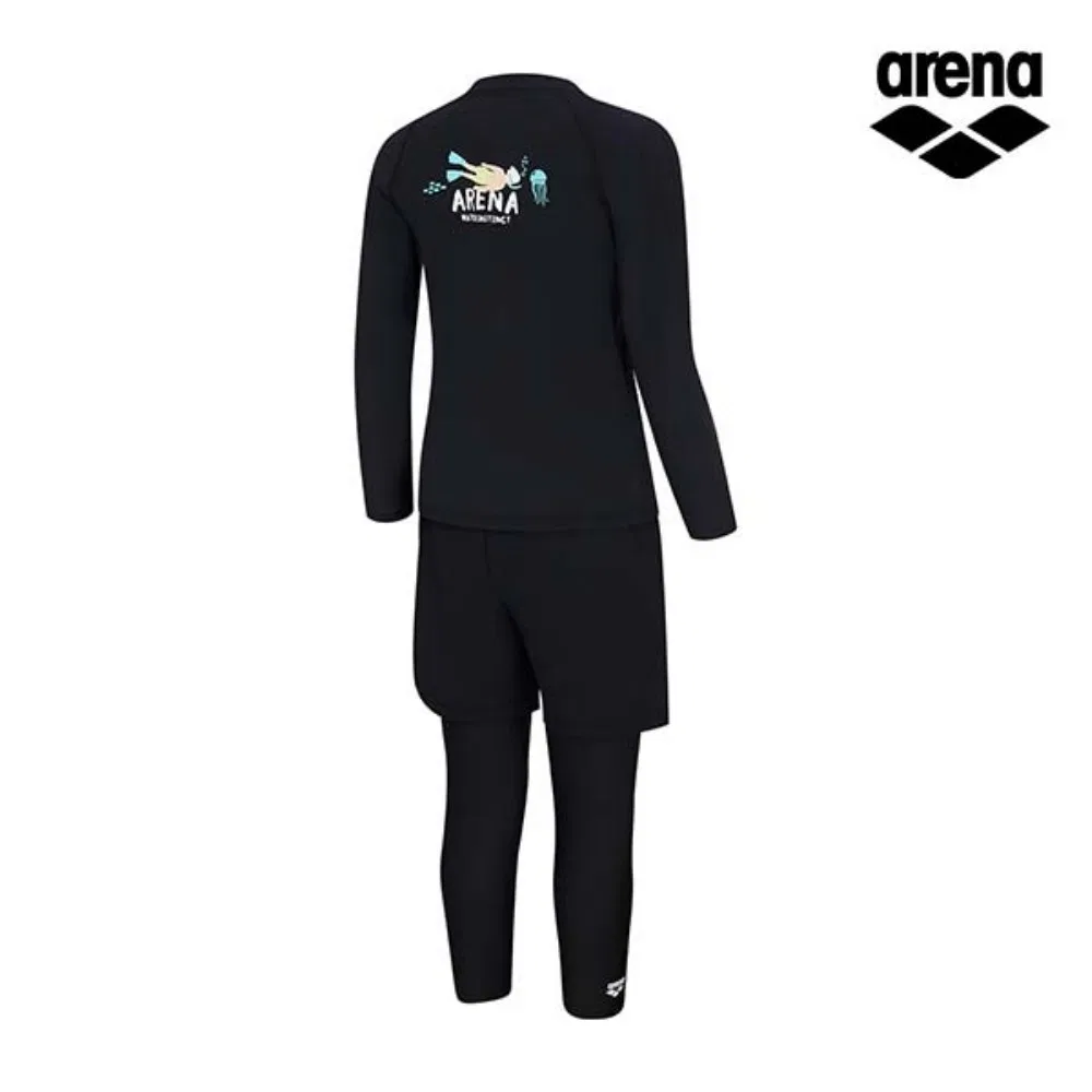 Детский рашгард для плавания на молнии Snorkeling чёрный от Arena — фото 3