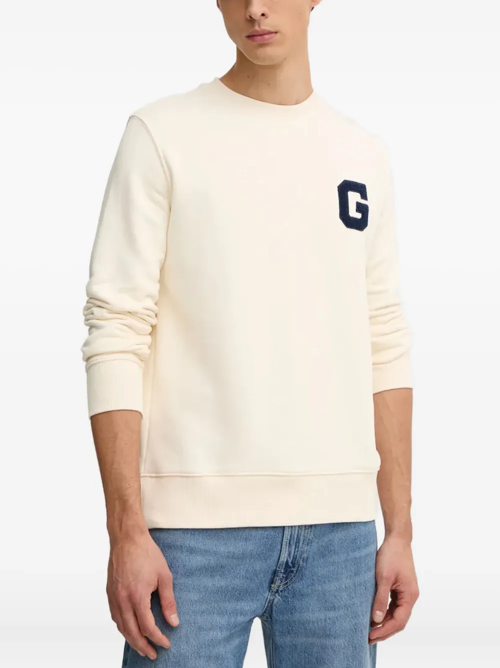 

Свитшот с нашивками и круглым вырезом Gant, нейтральный