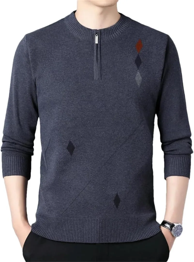 

Мужской джемпер с молнией и узором Argyle