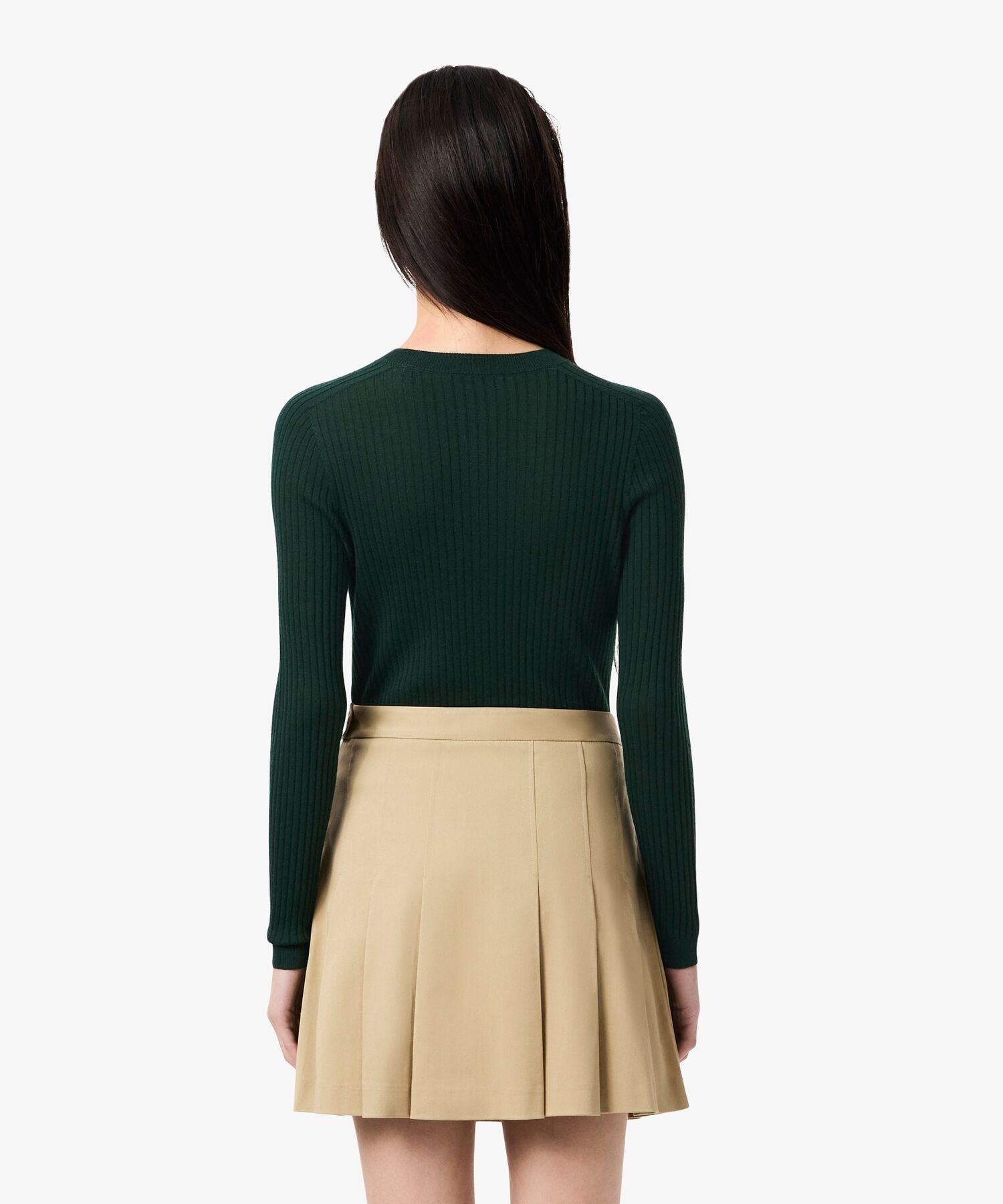 Кардиган LACOSTE 3D вязаный из мериносовой шерсти, Dark Green — фото 2