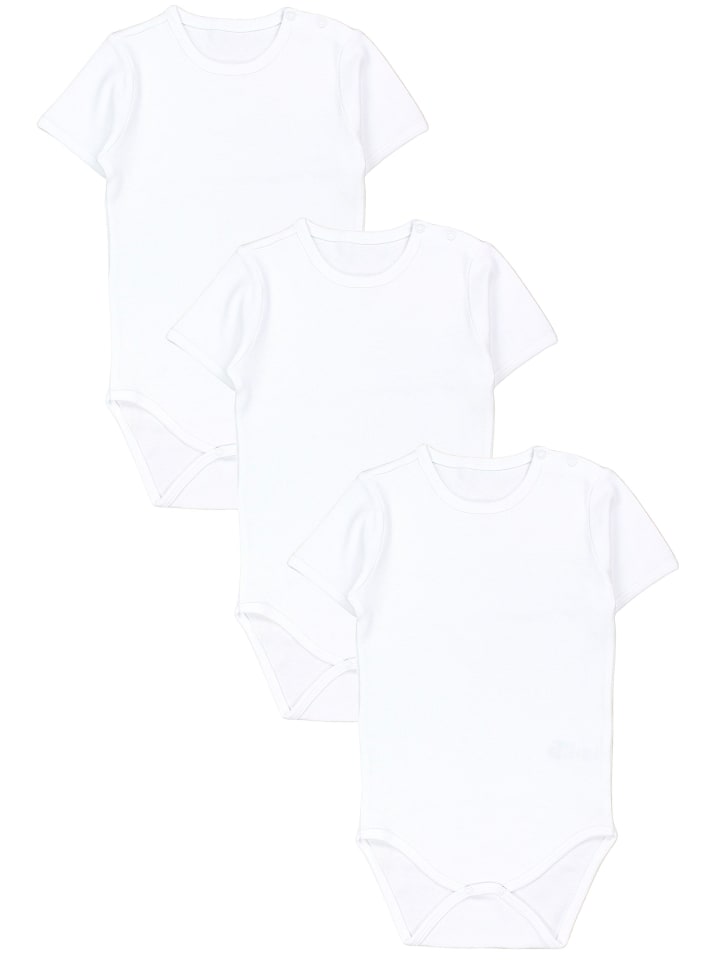 

TupTam Комплект из 3 детских боди унисекс с коротким рукавом, белого цвета