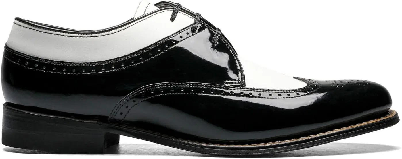 Мужские туфли Stacy Adams Dayton Ostrich Oxford, Black White — фото 3