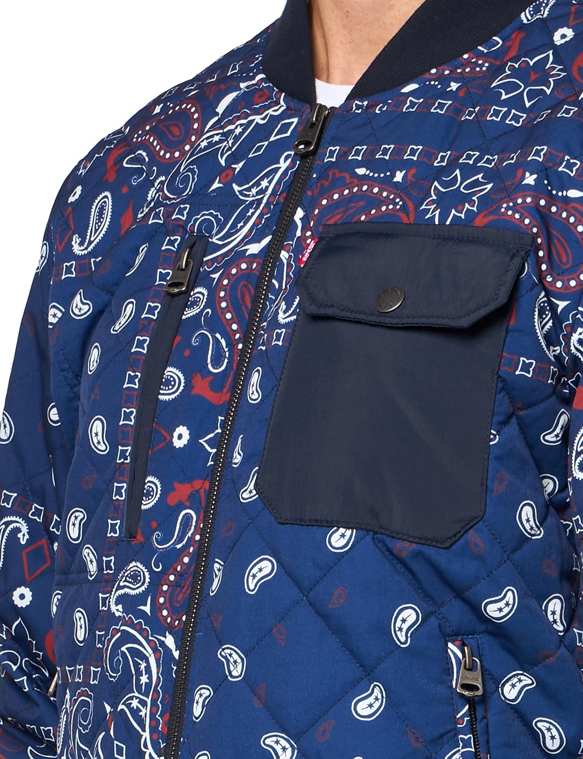 Мужская куртка-бомбер Levi's с ромбовидной стежкой, Blue Bandana — фото 3