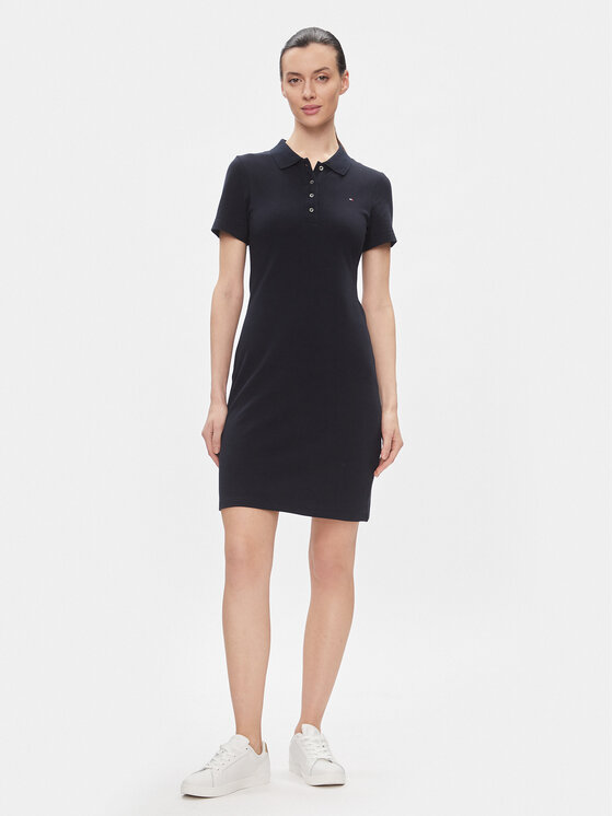 Платье облегающего кроя для повседневной носки 1985 Slim Pique Polo Dress Ss WW0WW42048 Tommy Hilfiger, синий — фото 2
