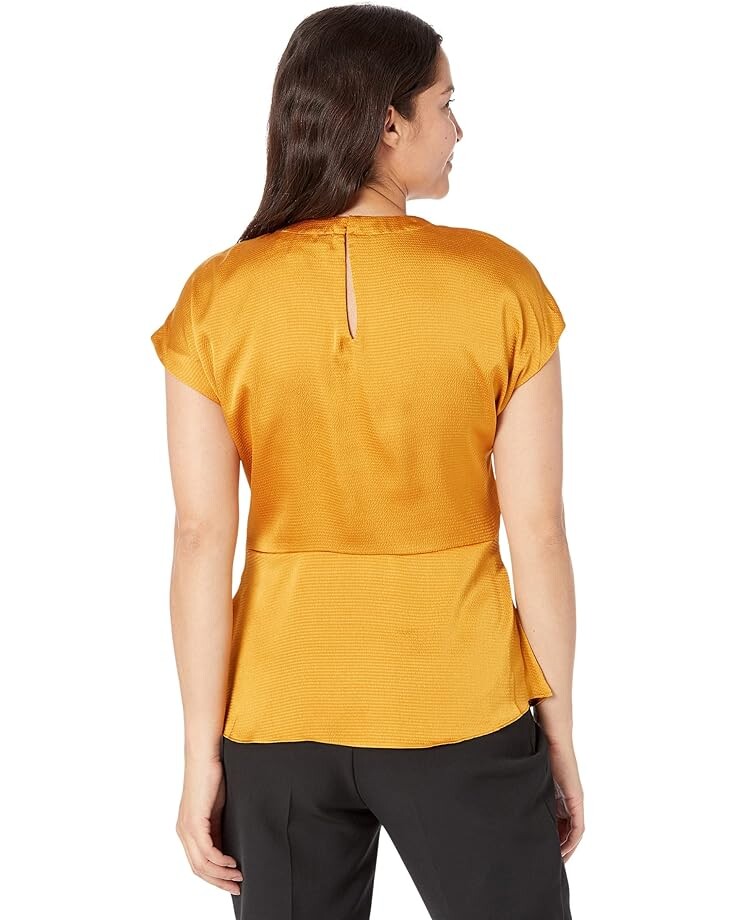 

Топ Michael Kors Short Sleeve Wrap Top, цвет Marigold