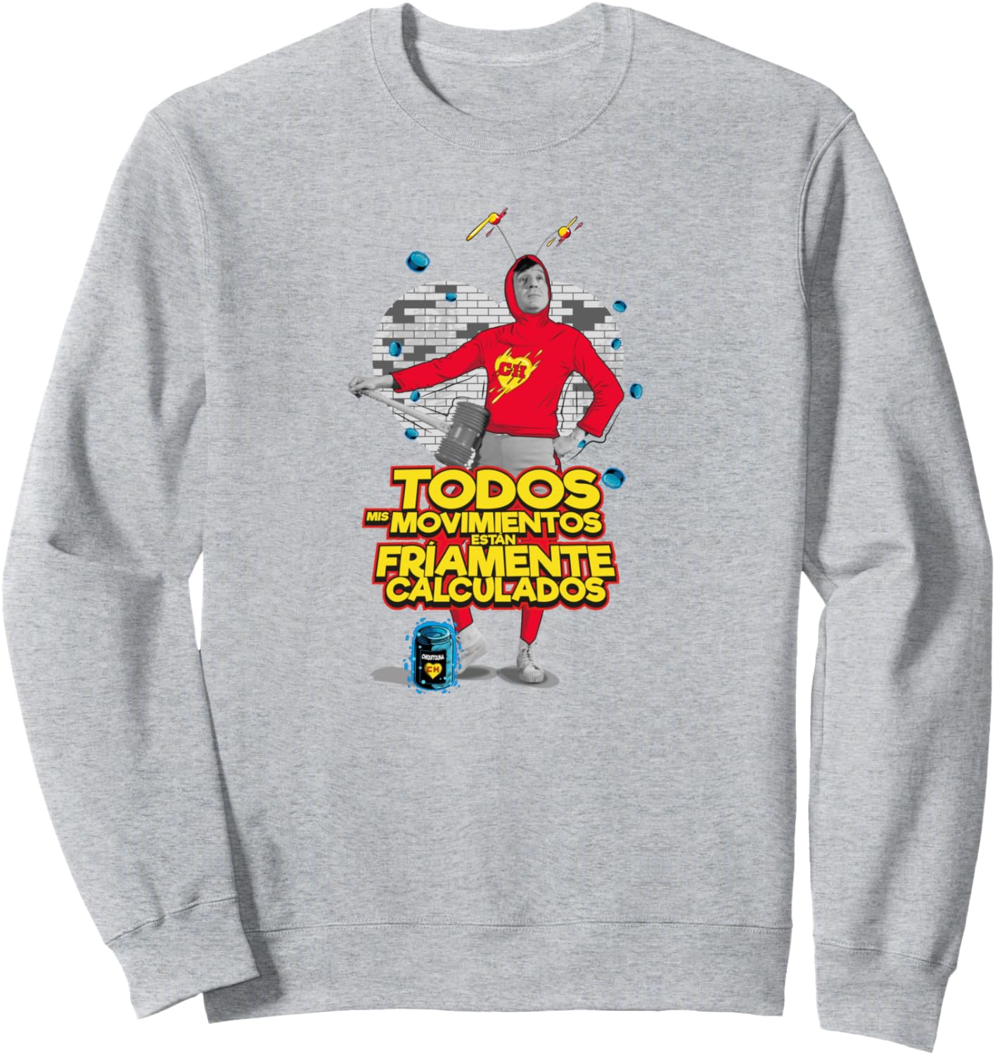 

Забавные толстовки с оригинальным дизайном для детей, подростков, женщин и мужчин Chapulin Colorado, серый