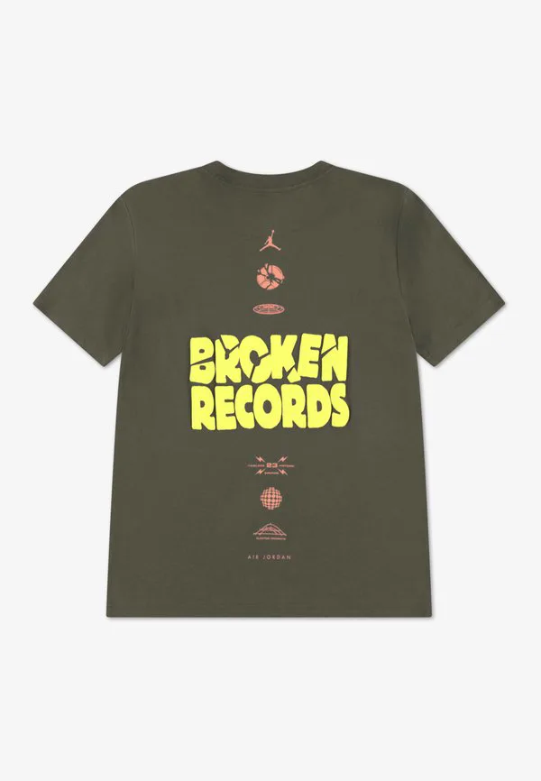 Футболка с принтом "broken records" Jordan, Khaki — фото 2