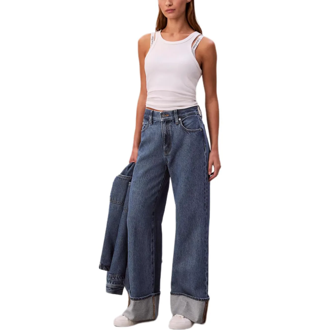 Calvin Klein Джинсы женские синие умеренно широкие