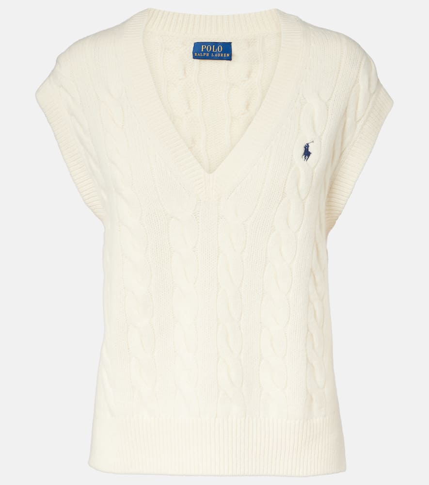 

Вязаный жилет из шерсти и кашемира Polo Ralph Lauren, Authentic Cream
