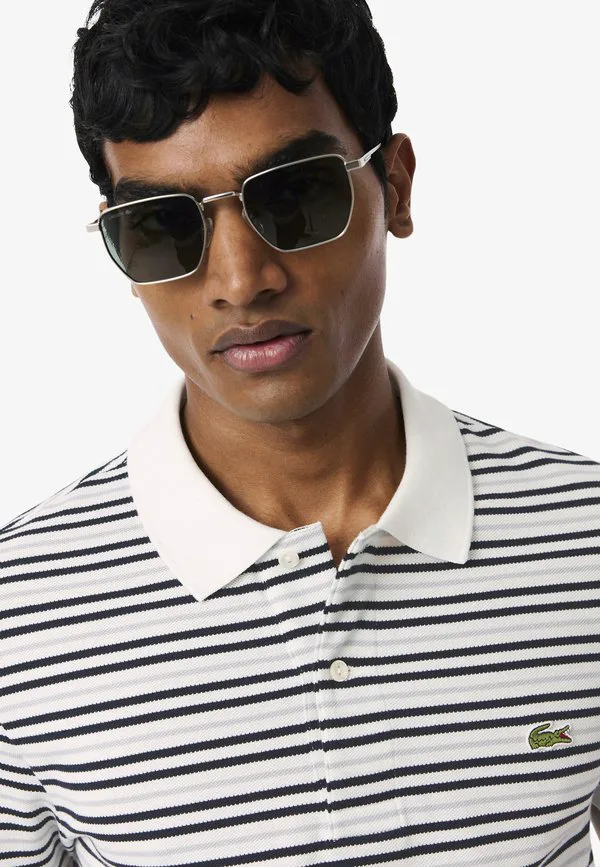 Рубашка поло Lacoste, Noir Blanc Xi — фото 4