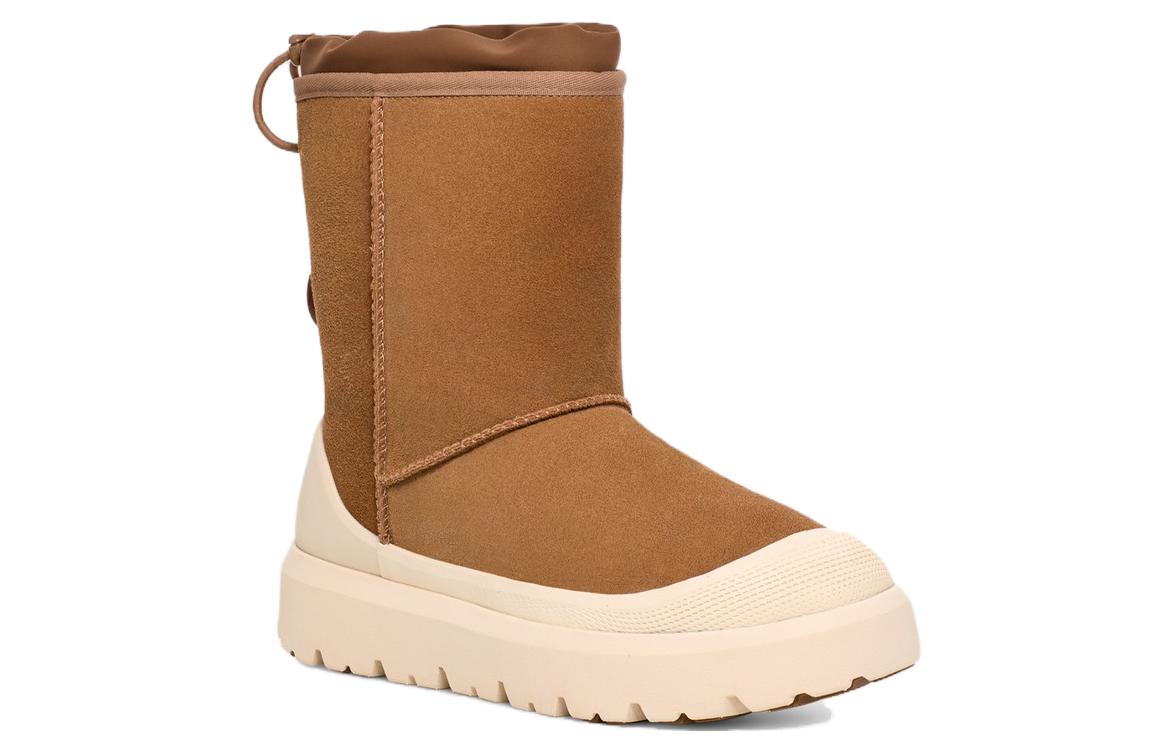 Мужские сапоги UGG короткие гибридные с резиновой подошвой, коричнево-бежевый — фото 4