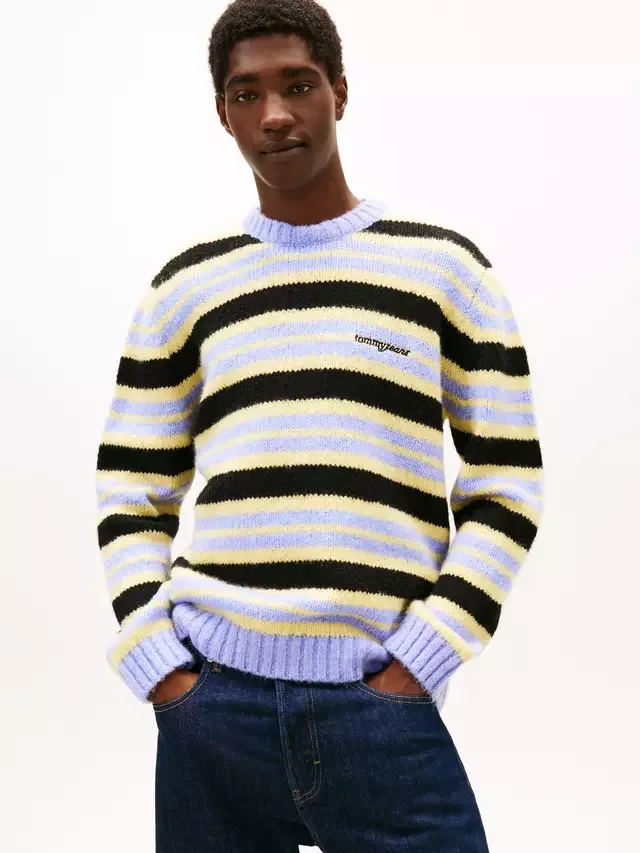 Вязаный полосатый джемпер Tommy Jeans из пряжи, в скандинавском стиле ирис Tommy Hilfiger