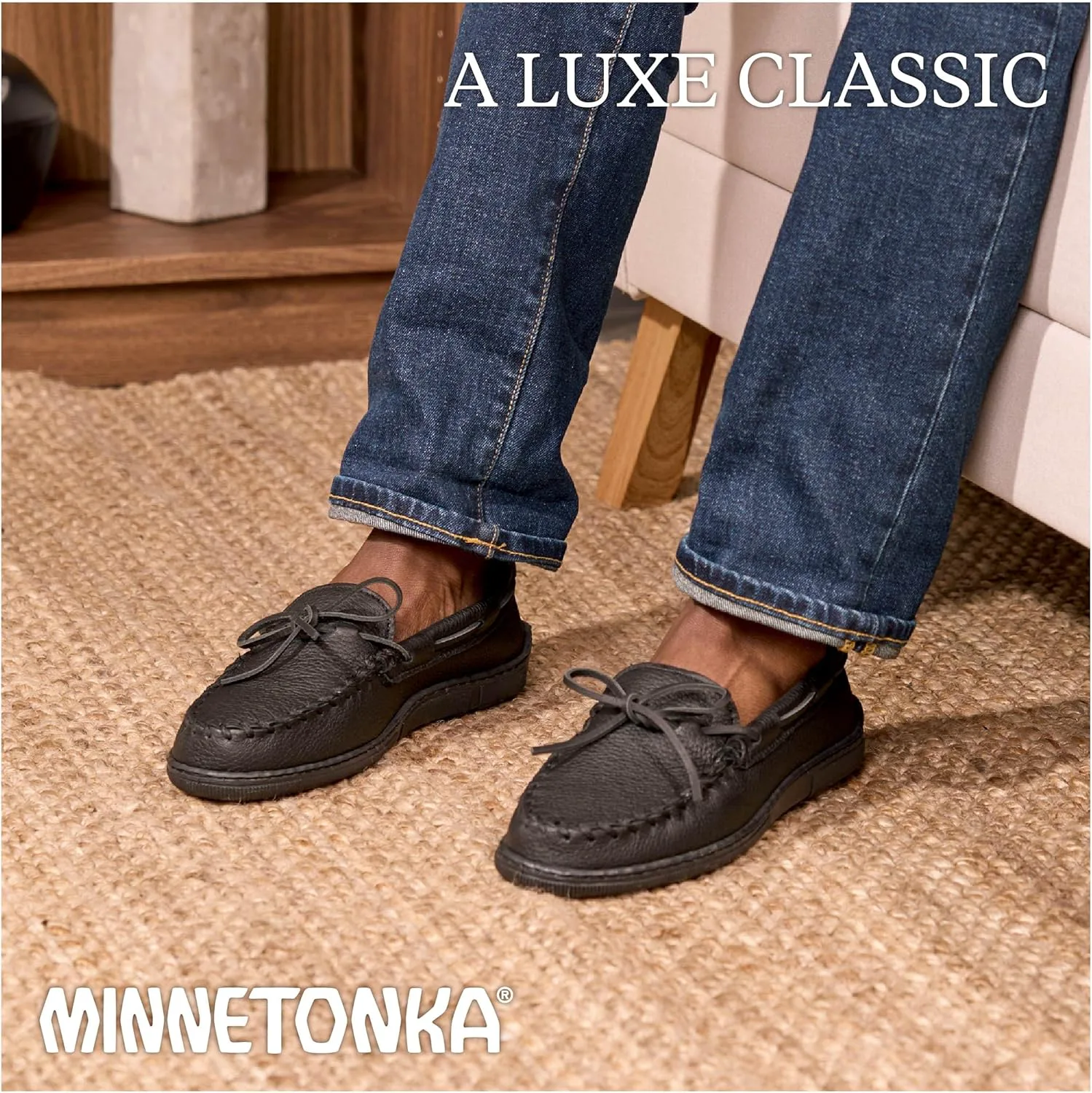 Мокасины Minnetonka для мужчин из оленьей кожи Moosehide — фото 3