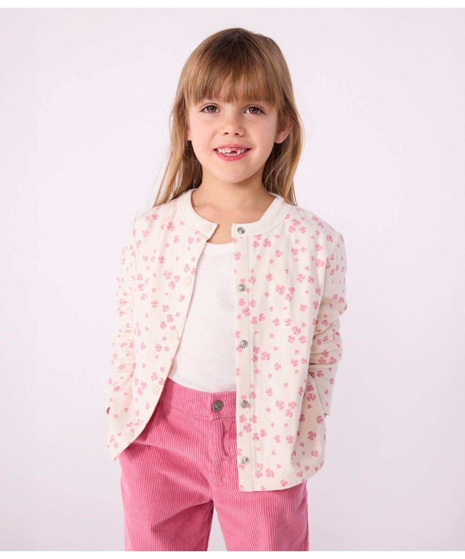 Кардиган PETIT BATEAU, Off-white/multicolor