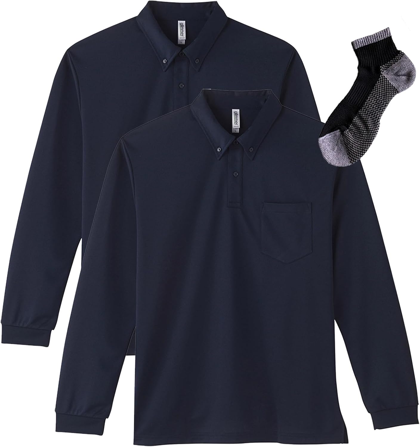 

Мужская рубашка-поло с длинным рукавом Glimmer 00314-ABL, с карманом, материал DRY, застежка на пуговицы спереди, плотность ткани 4,4 унции, темно-синий