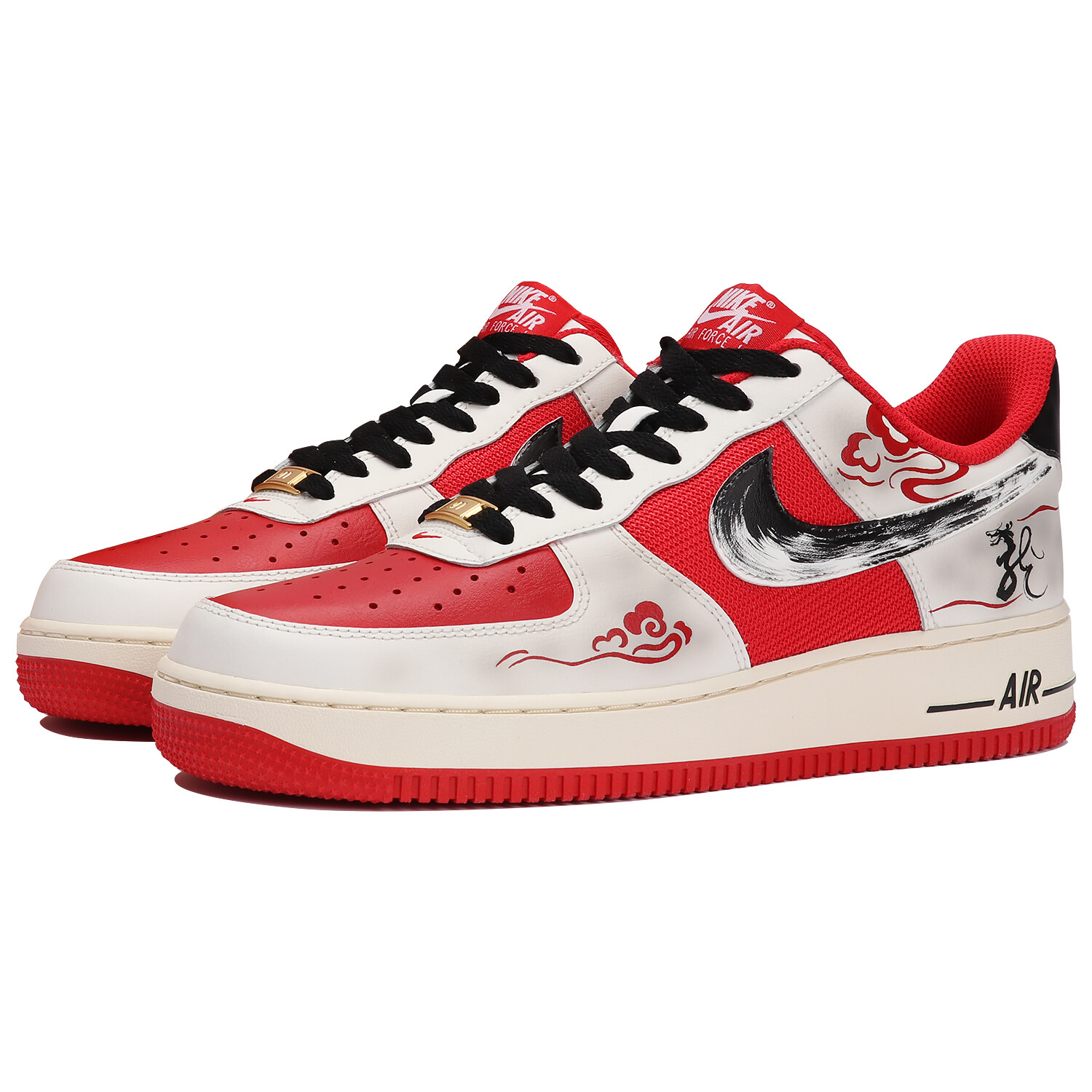 Кроссовки для скейтбординга Nike Air Force 1 Low унисекс, Red/ White/ And Black — фото 3