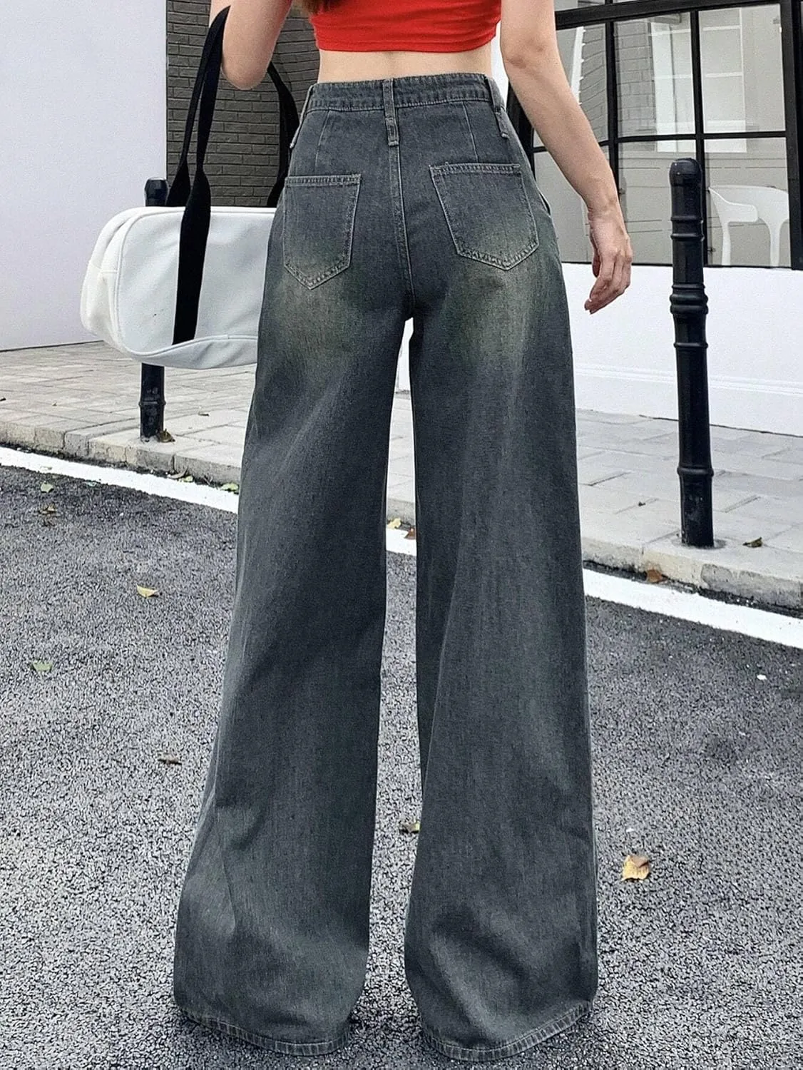 Женские классические джинсы Plain Denim Generic, Medium Wash — фото 4