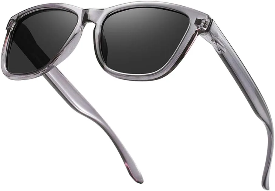 

Поляризованные солнцезащитные очки Dollger для мужчин и женщин, ретро-классические солнцезащитные очки с защитой UV400, A5:grey Frames/Gradient Black Lens