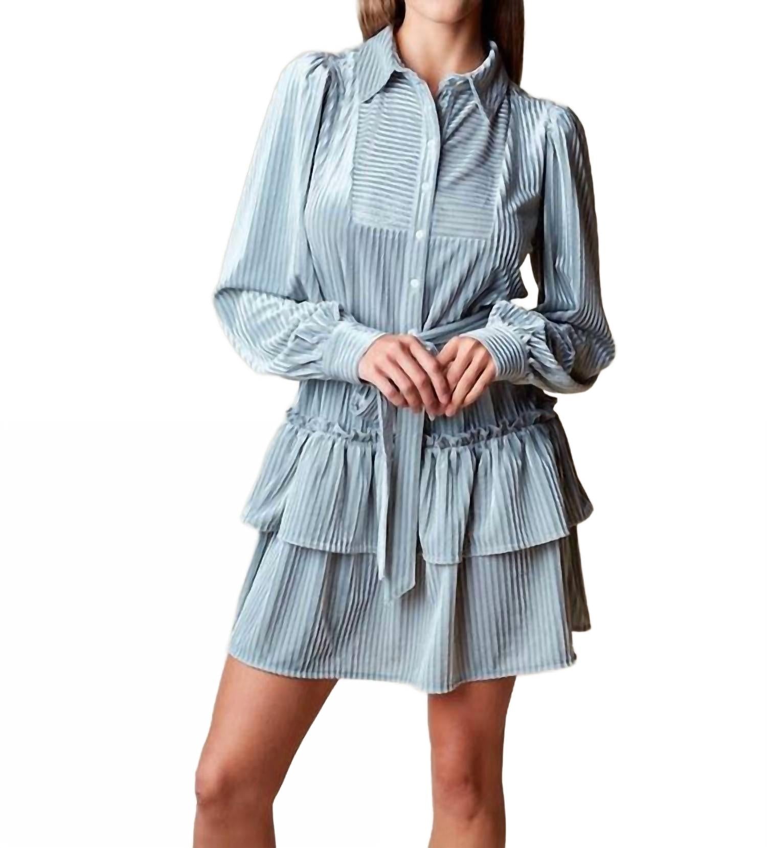 

Rareraw Бархатное платье-рубашка Evette синего цвета