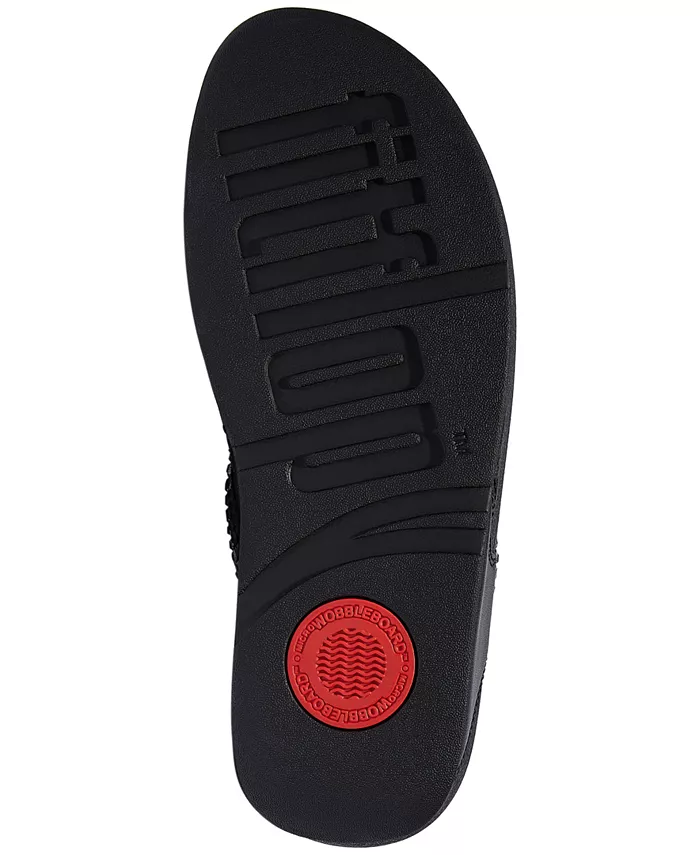 Женские босоножки Lulu Maxi-Crystal на танкетке с перекладиной для носка FitFlop, черный — фото 4