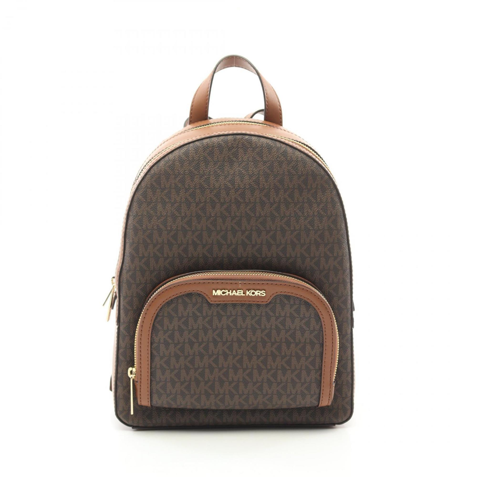 

Рюкзак Michael Kors из кожи с покрытием Canvas, коричневый