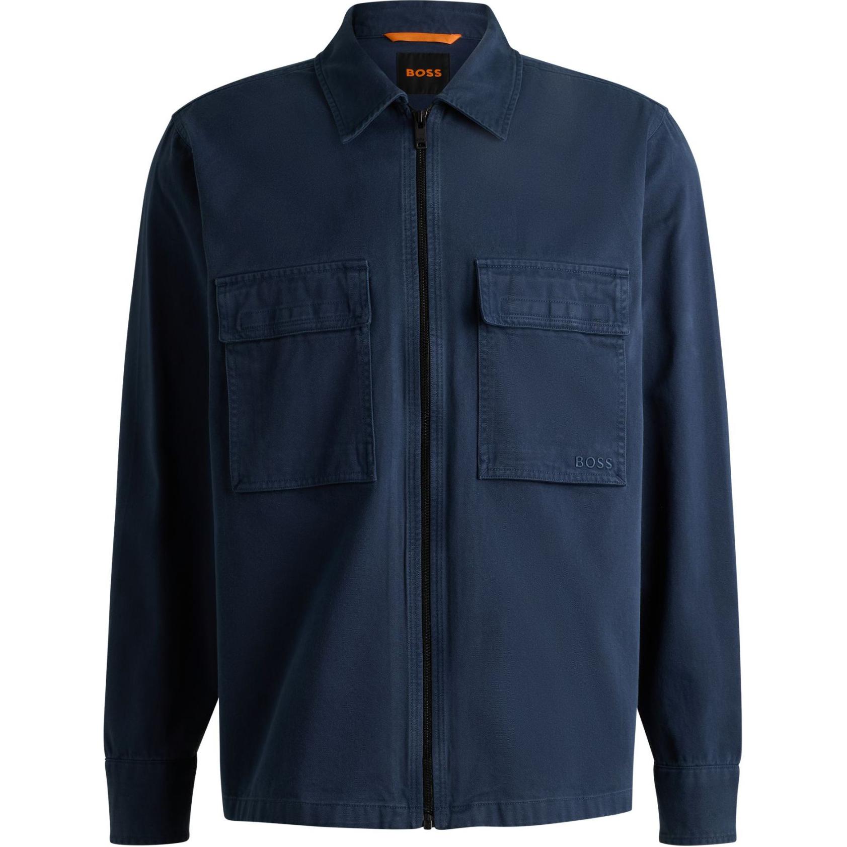 

Хлопковая куртка-рубашка на молнии HUGO BOSS, Natural Blue, Синий, Хлопковая куртка-рубашка на молнии HUGO BOSS, Natural Blue