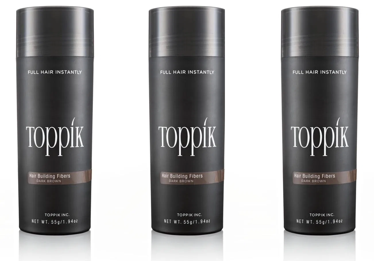 Набор из 3 загустителей для волос Toppik 55 г, темно-коричневый Toppik