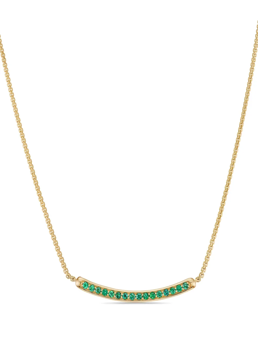 

Колье Petite Pav Bar из желтого золота с изумрудами (1.25 мм) David Yurman, золотой