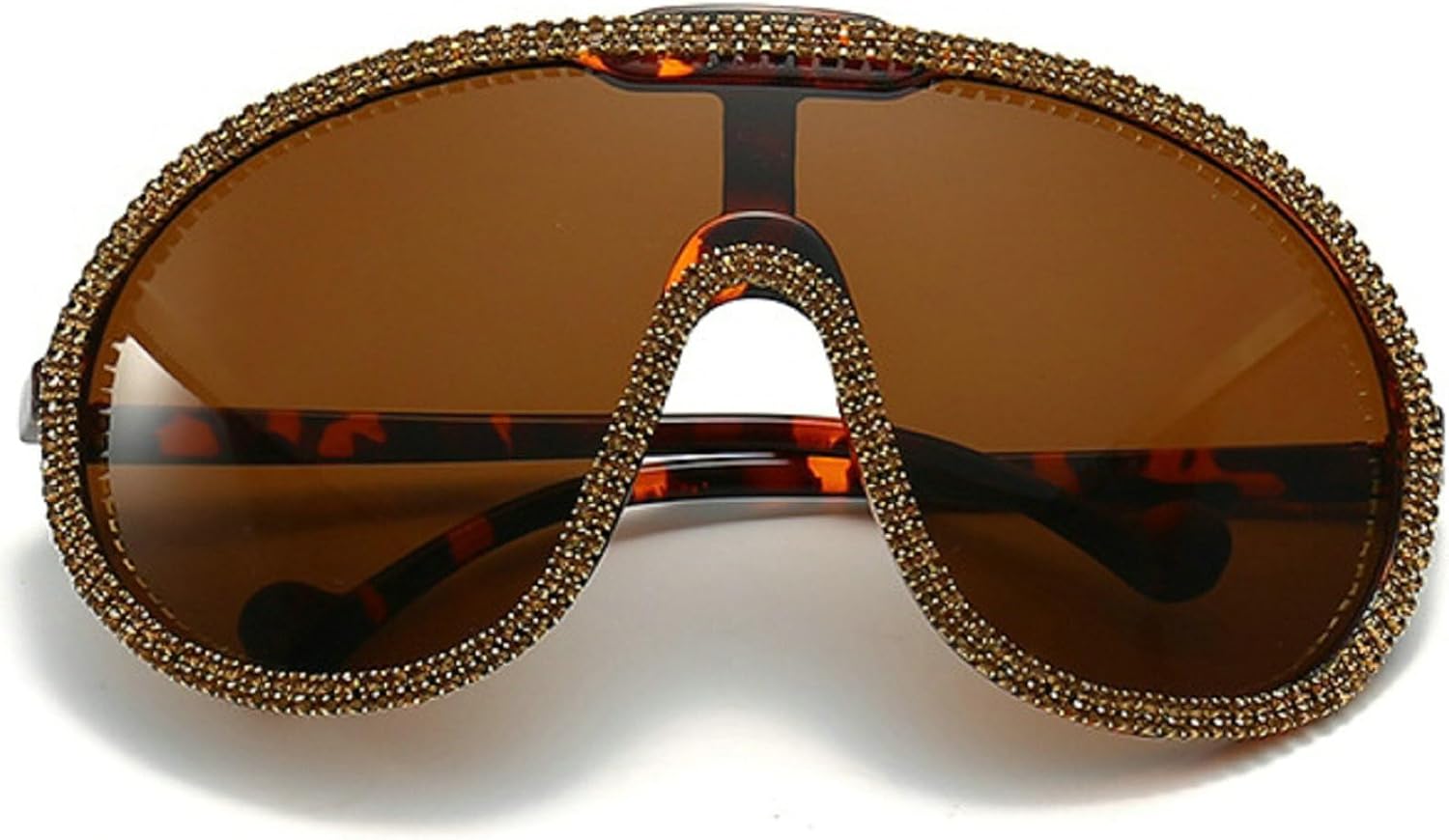 

Крупные цельные солнцезащитные очки для женщин и мужчин, модные винтажные солнцезащитные очки в стиле панк, большие очки с защитой от УФ-излучения UV400 mincl, Diamond&brown