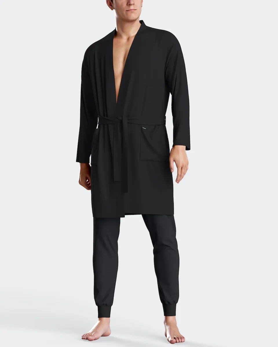 

Мужской халат из чесаного хлопка, морского цвета Impetus