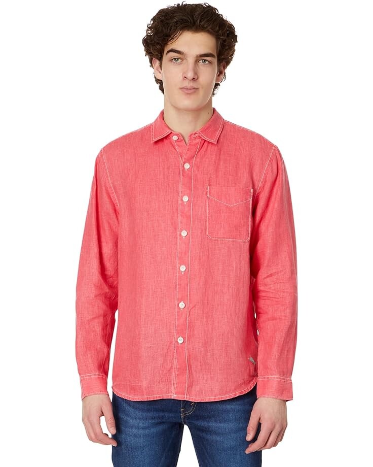 

Рубашка Tommy Bahama Sea Glass Breezer Long Sleeve Shirt, цвет Teaberry