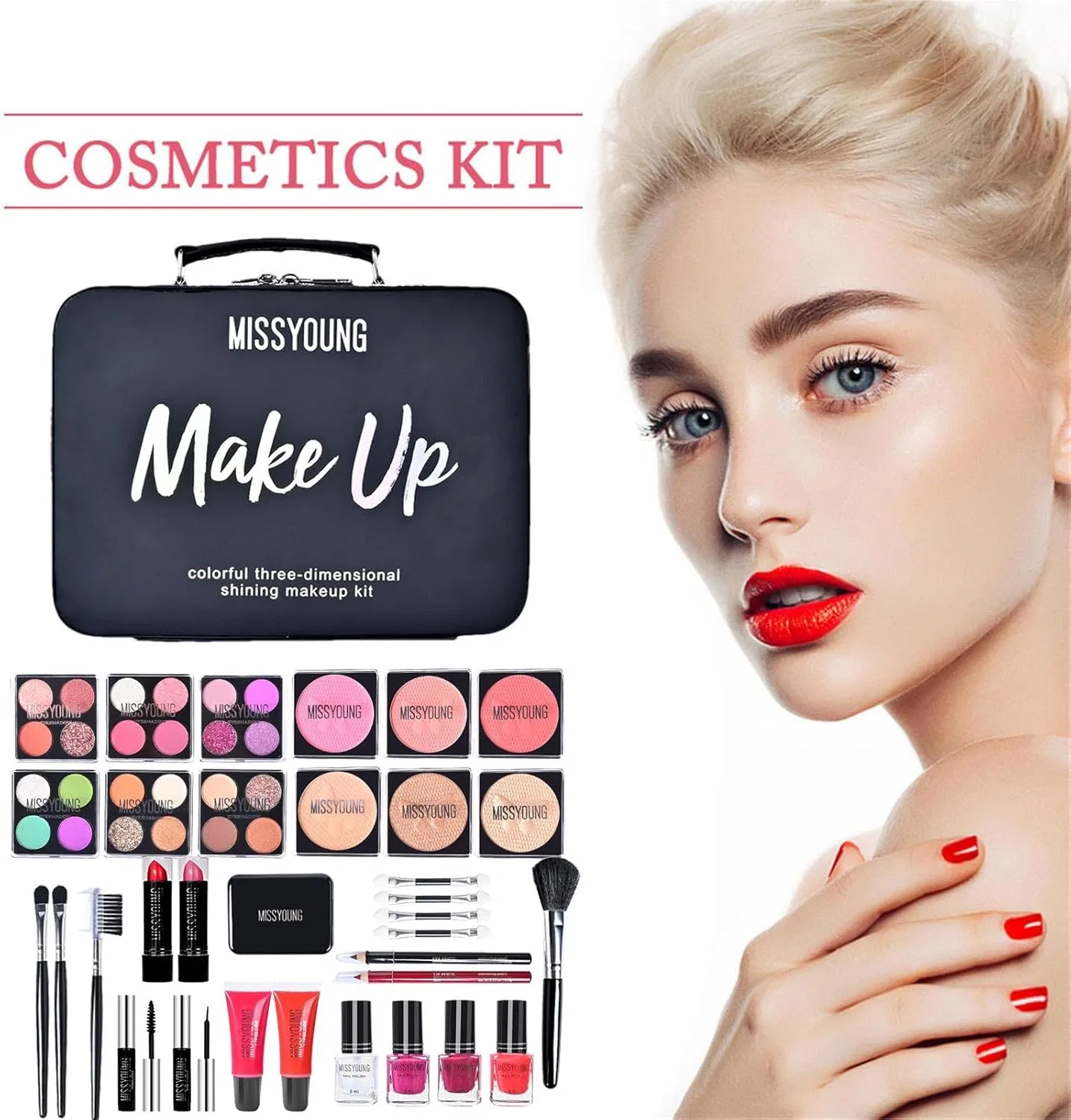 Набор косметики для начинающих RUTAVM Full Makeup Kit, черный — фото 2