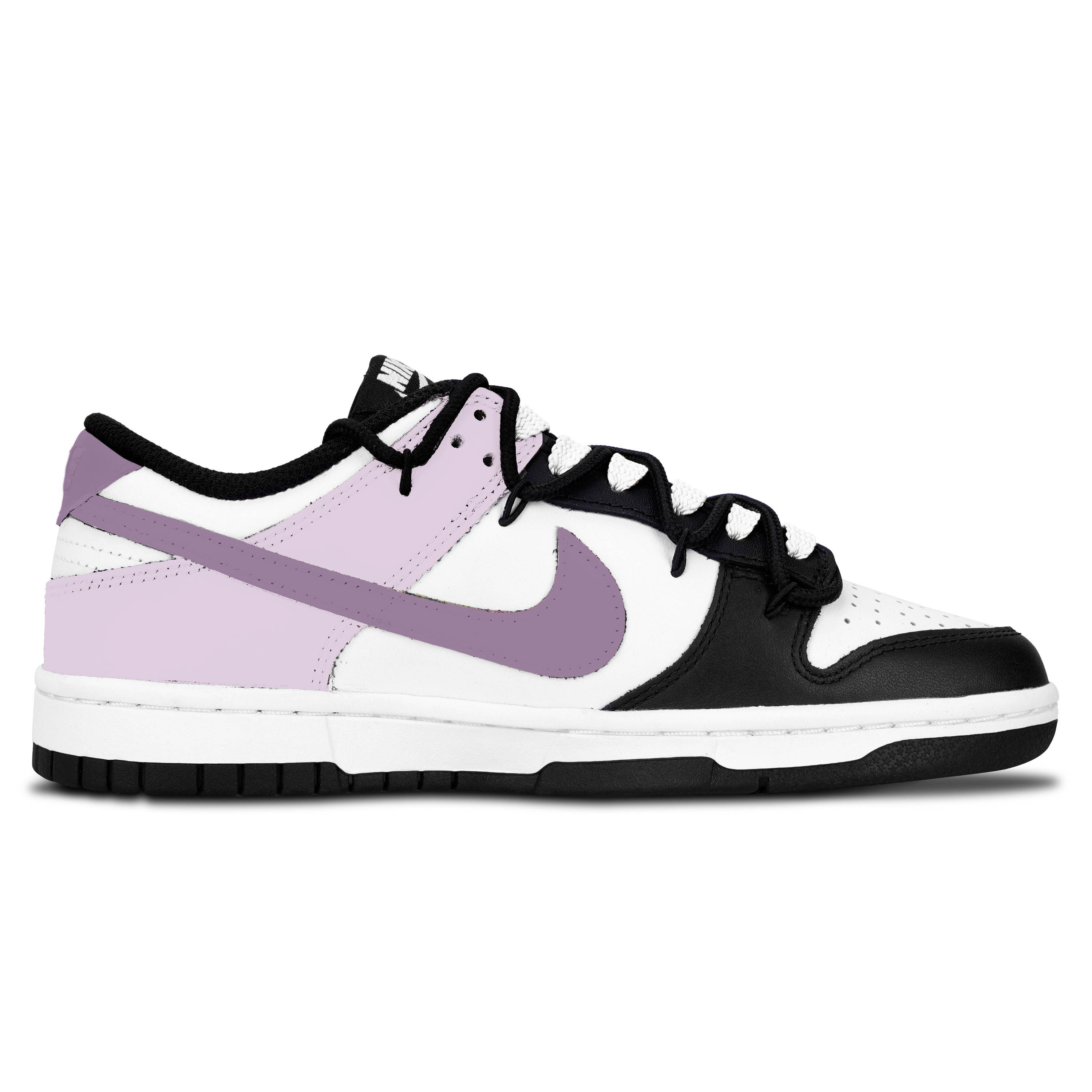 Nike Dunk Black White, Purple Soft Sweet Leather Slip Resistant Abrasion Resistant Low top Skateboard Shoes Purple — фото 3