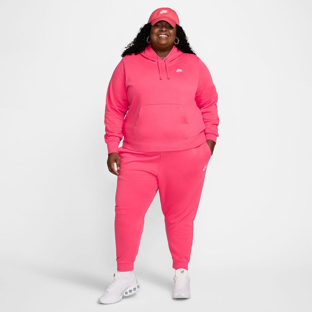 Флисовая худи Nike Sportswear Club больших размеров, цвет Gray Heather — фото 3