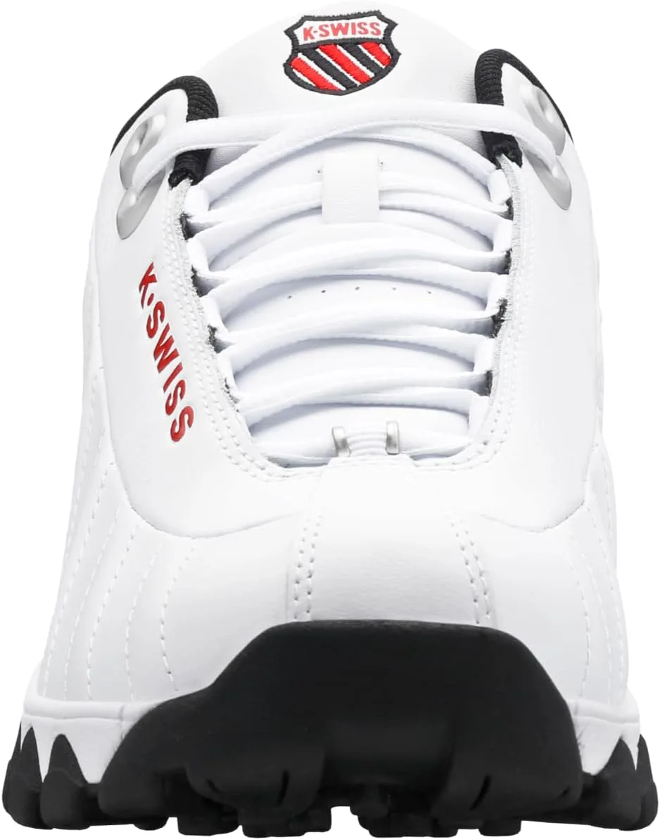 Мужские кроссовки K-Swiss ST329 CMF, широкие теннисные кроссовки для мужчин, прогулочная обувь с кожаным верхом, белый/черный/красный — фото 3