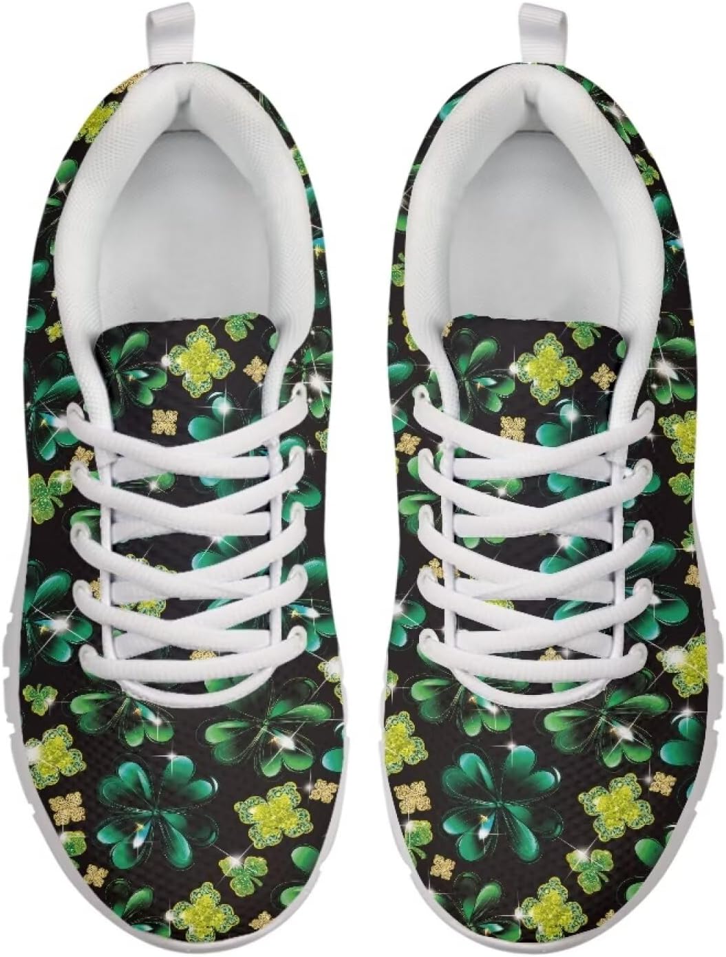 

Легкие кроссовки POLERO для женщин, повседневные дышащие сетчатые кроссовки для бега и тренировок, простые, с ярким рисунком панд, St. Patrick Leaves Patterns