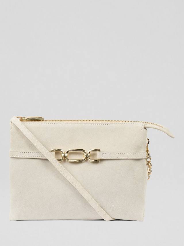 

Клатч Cleo из замши слэш с пряжкой snaffle L.K.Bennett, Cream