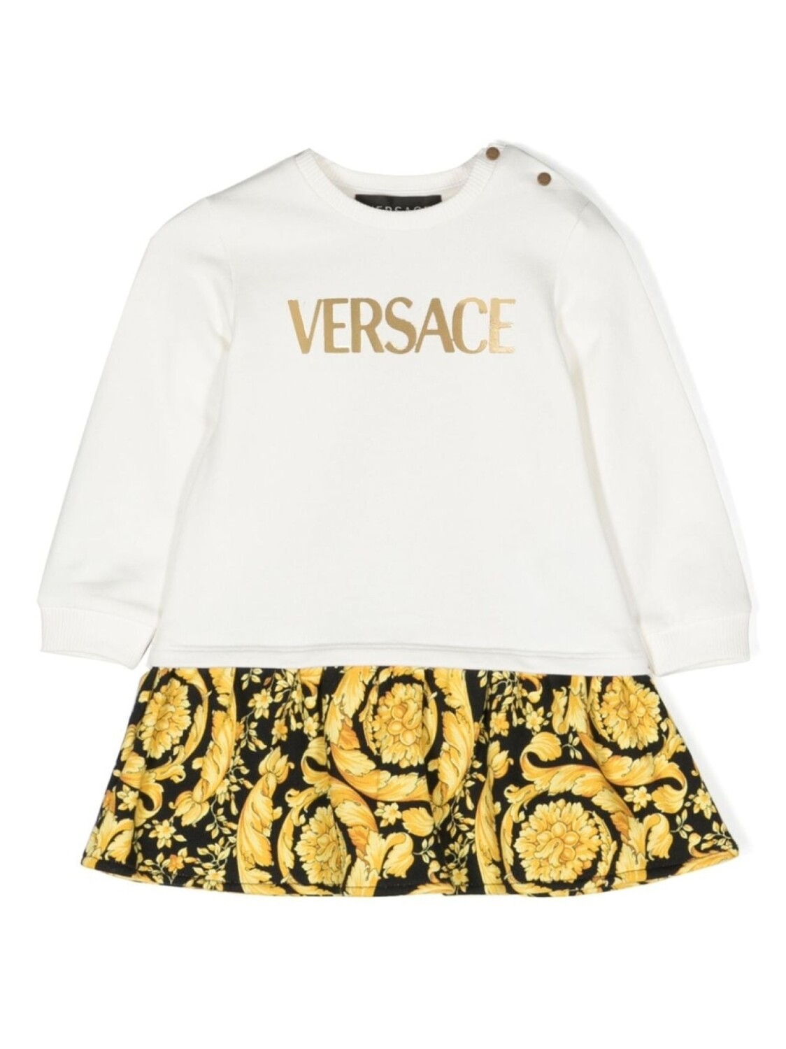 

Versace Kids платье-толстовка с принтом Barocco, белый
