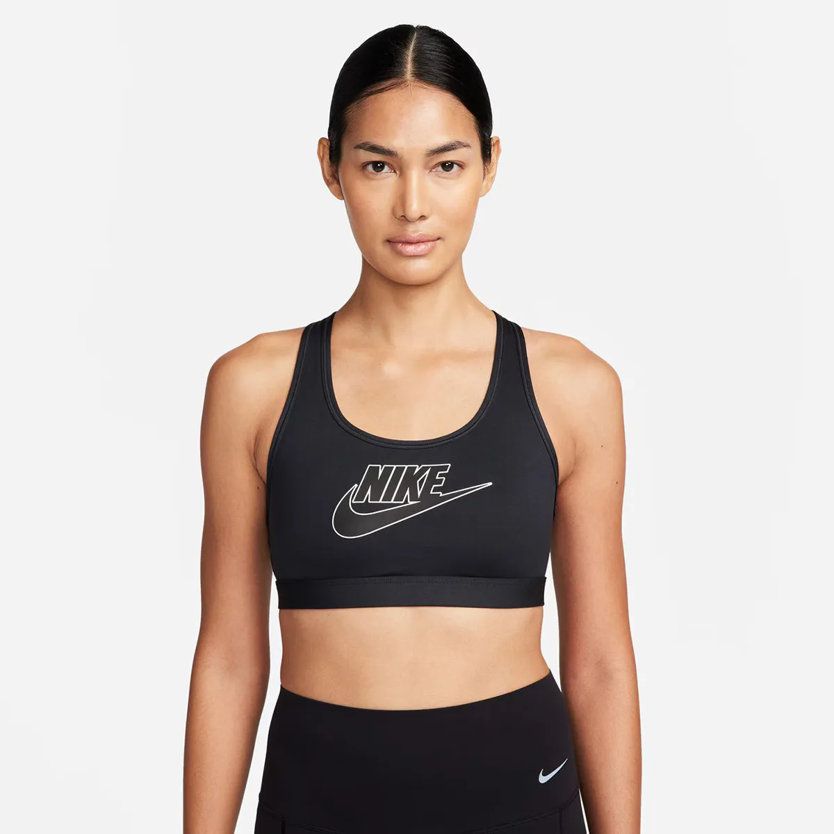 

Женский топ Swoosh Nike, черный