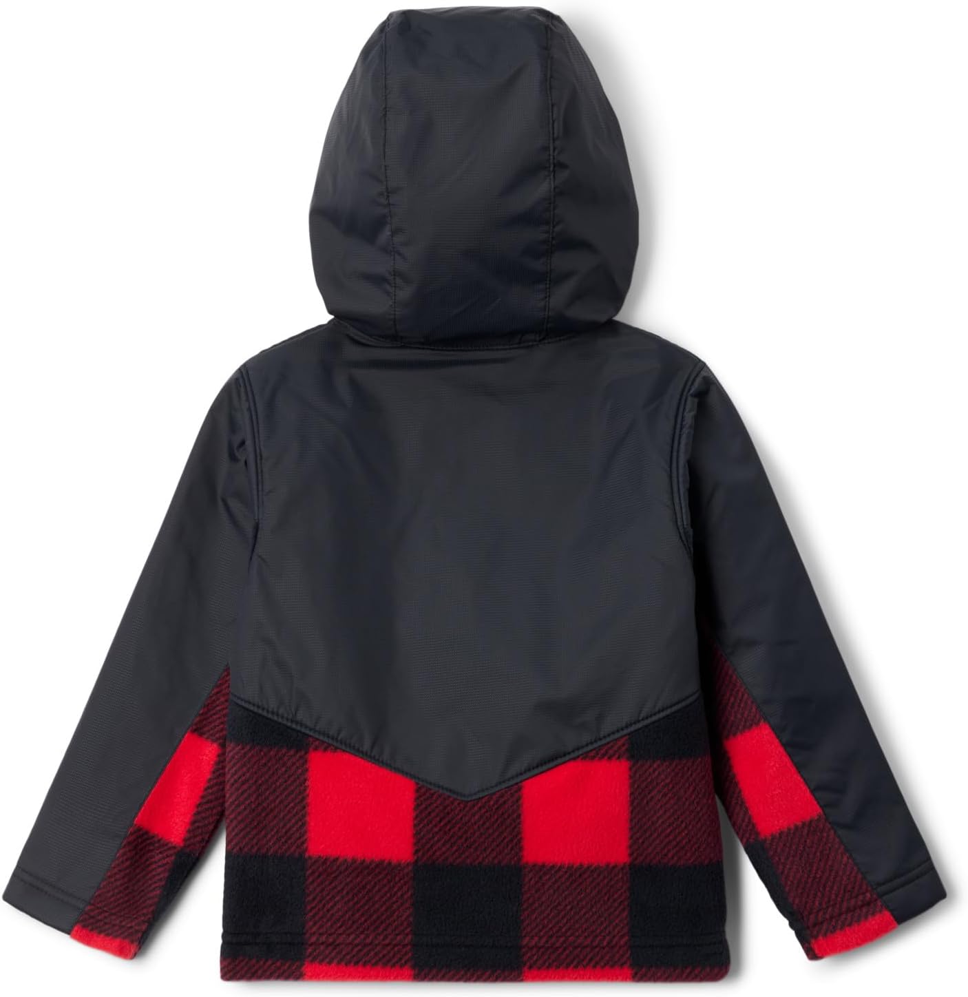 Columbia детская толстовка Steens Mt Overlay Hoodie, Mountain Red Check, Black — фото 2