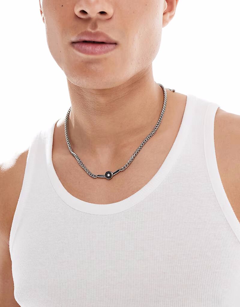 

Водонепроницаемое серебряное ожерелье-цепочка из нержавеющей стали Asos Design