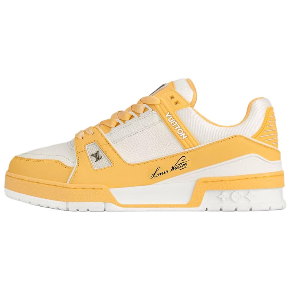 LOUIS VUITTON Кроссовки для скейтбординга Trainer Low-Top женские, желтые, белые