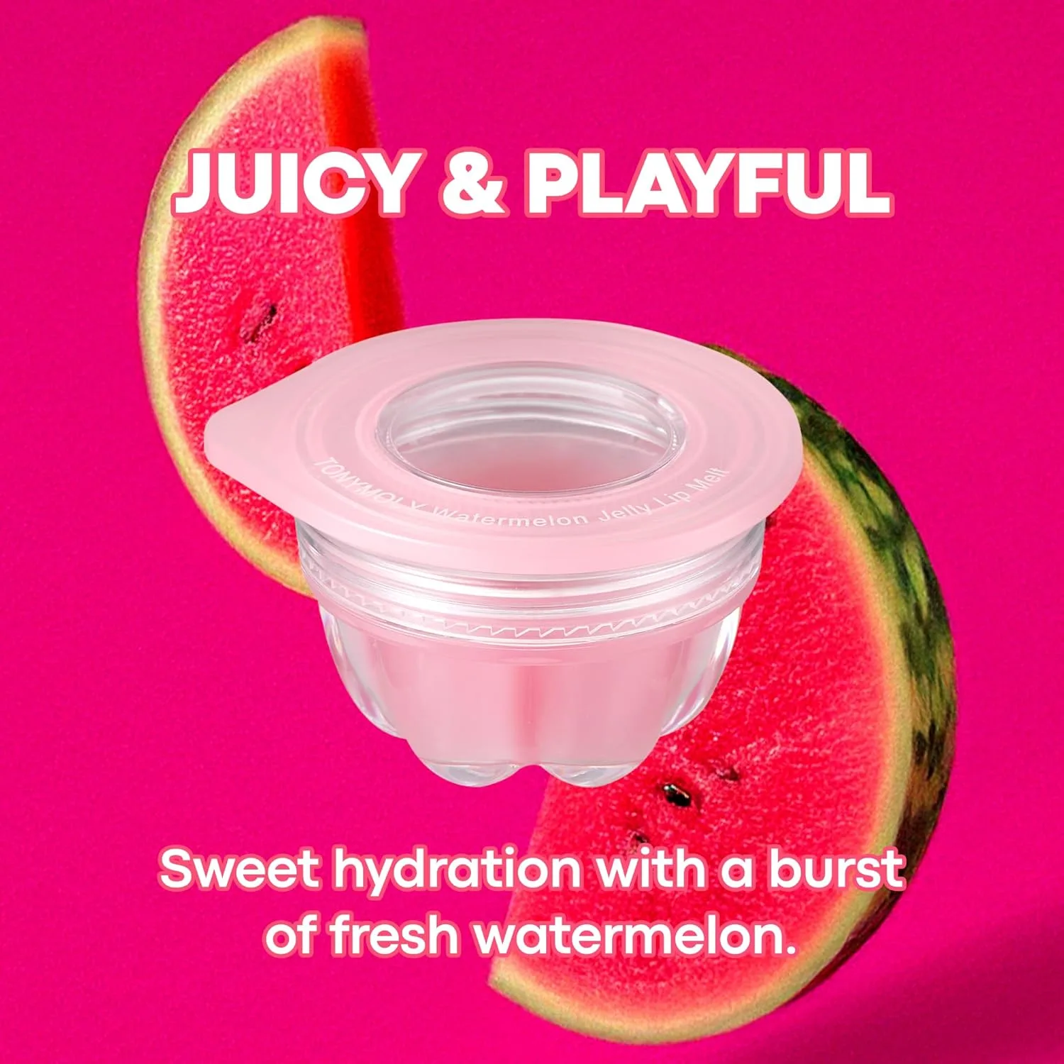 TONYMOLY Jelly Lip Melt, корейский блеск для губ, увлажняющий, питательный бальзам для губ со вкусом арбуза, 0,31 унции., Watermelon — фото 3