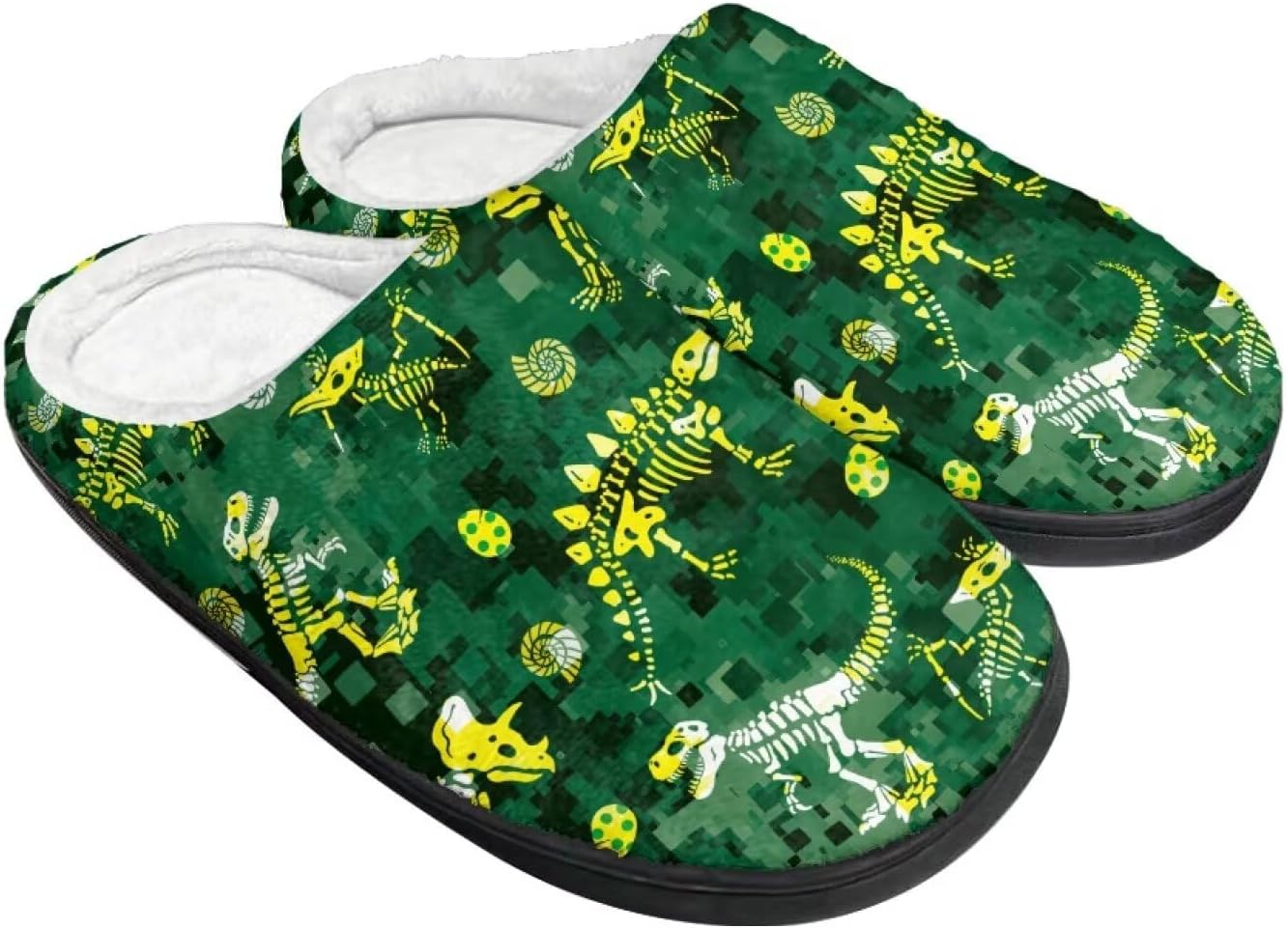 

Тапочки Tomeusey для женщин - домашние и хлопковые тапочки с противоскользящей подошвой, подарок для женщин и мужчин, Dinosaur Skeleton
