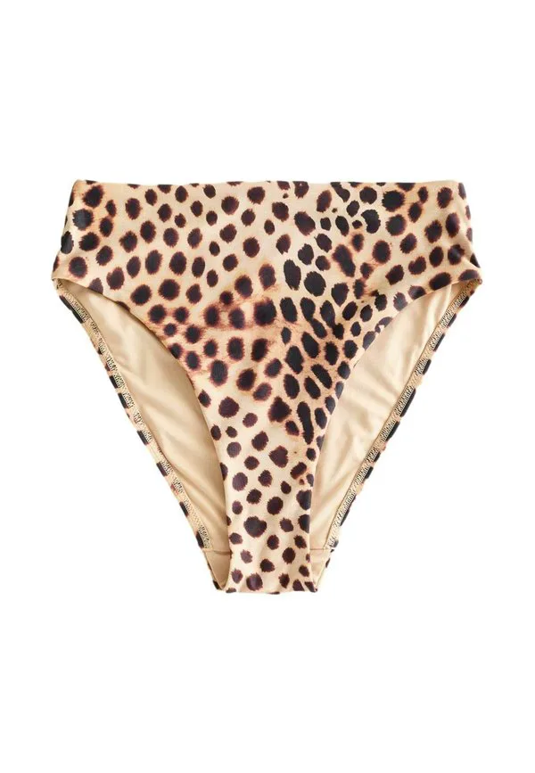 Купальник с высокой талией и завышенными бедрами Next, Brown Leopard Print